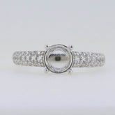 Sterling Silver Semi Mount Ring Setting Rd 6.5x6.5mm Solitaire Engagement - Syzjewelry